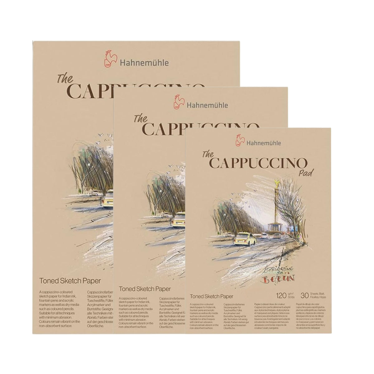 Bloco de Desenho Hahnemühle The Cappuccino Pad 120g/m² A4, A5 e A6 Com 30 Folhas