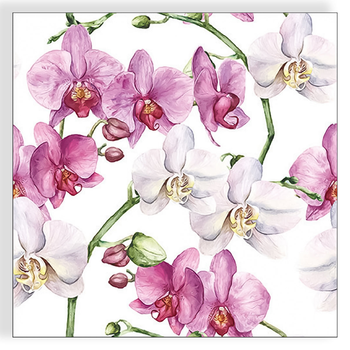 Guardanapo para Decoupage Ambiente 33x33cm com 2 Unidades - Flor Orquídea