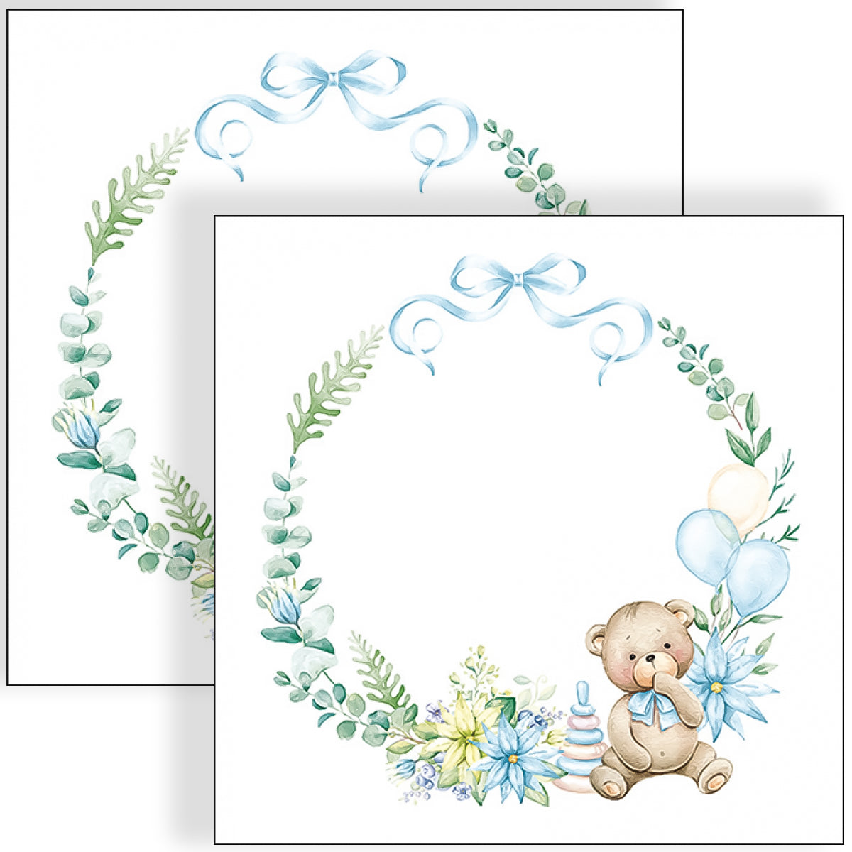 Guardanapo para Decoupage Ambiente 33x33cm com 20 Unidades - Guirlanda de Nascimento Azul