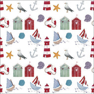 Guardanapo para Decoupage Ambiente 33x33cm com 20 Unidades - Itens Náuticos e Marítimos