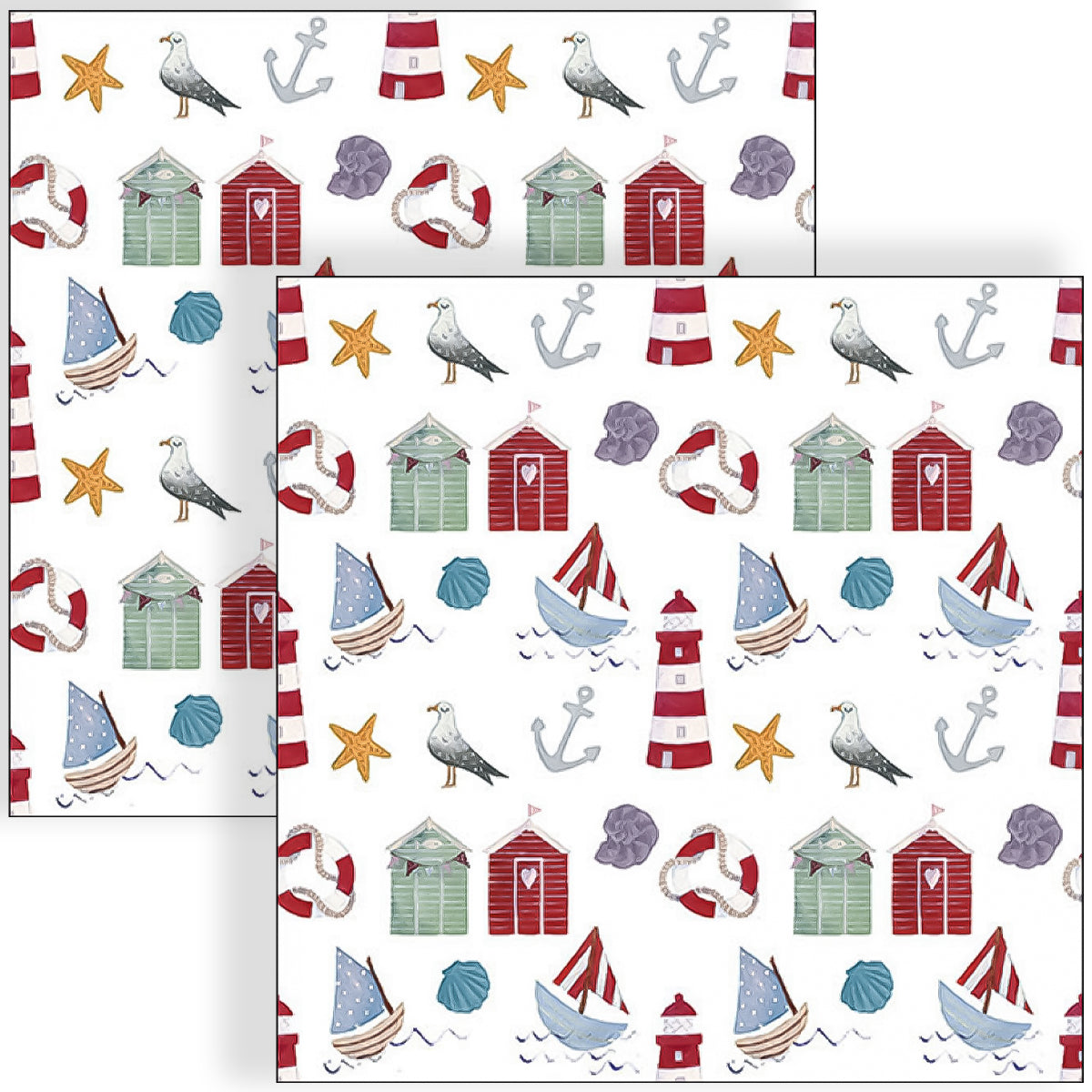 Guardanapo para Decoupage Ambiente 33x33cm com 20 Unidades - Itens Náuticos e Marítimos