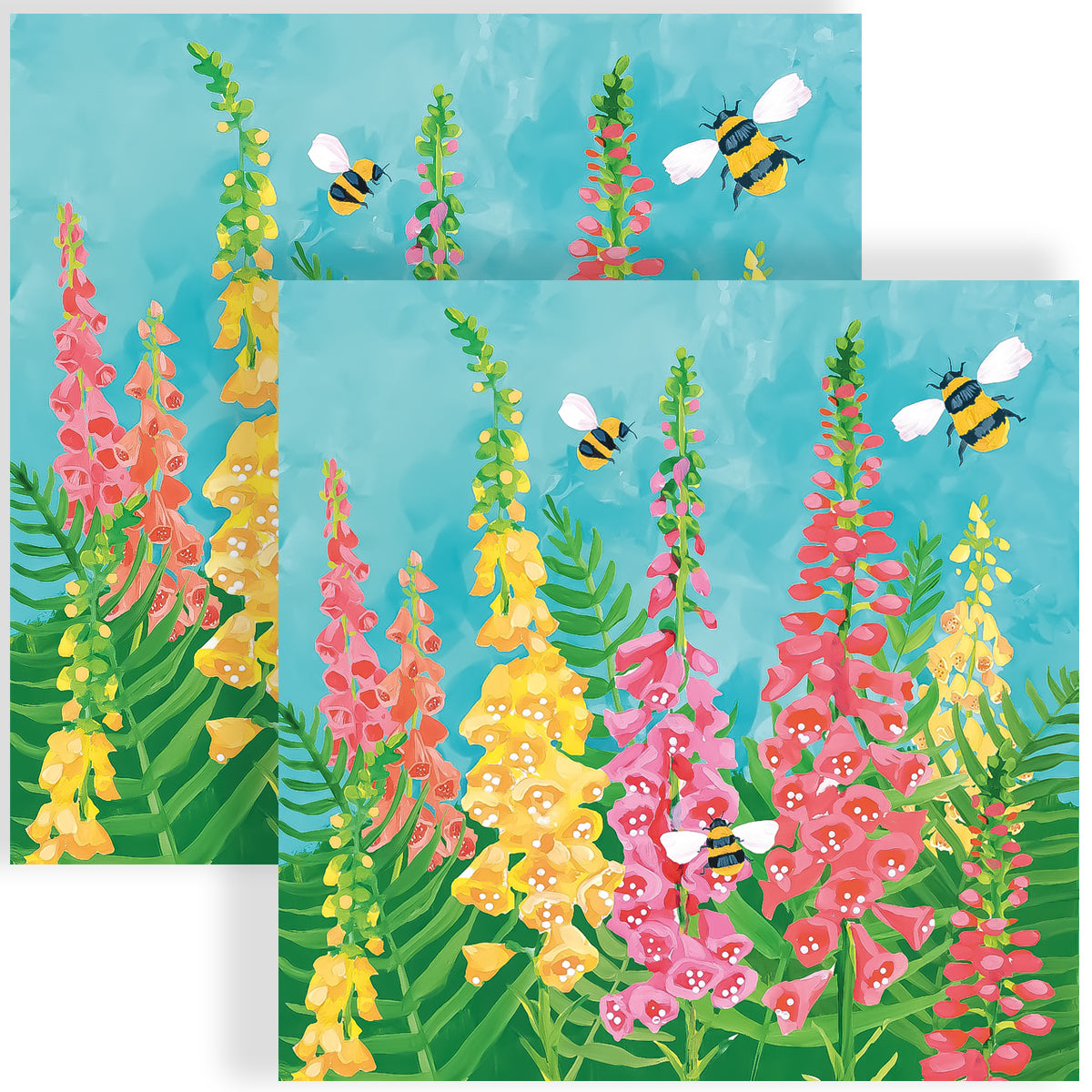 Guardanapo para Decoupage Ppd 33x33cm com 20 Unidades - Abelhas e Flores