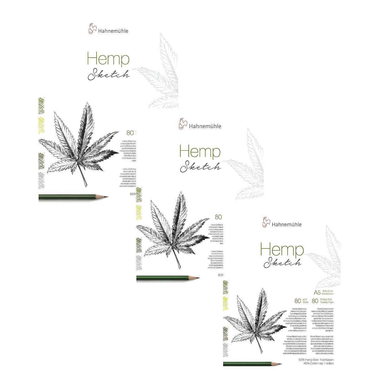 Bloco de Desenho Hahnemühle Hemp Sketch 80g/m² Com 80 Folhas