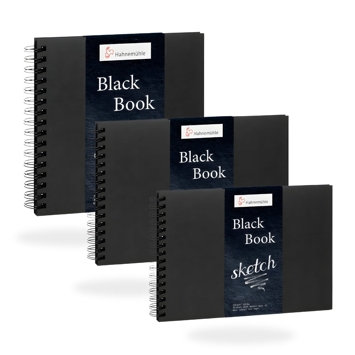 Caderno de Desenho Hahnemühle Black Book 250g/m² Com 30 Folhas