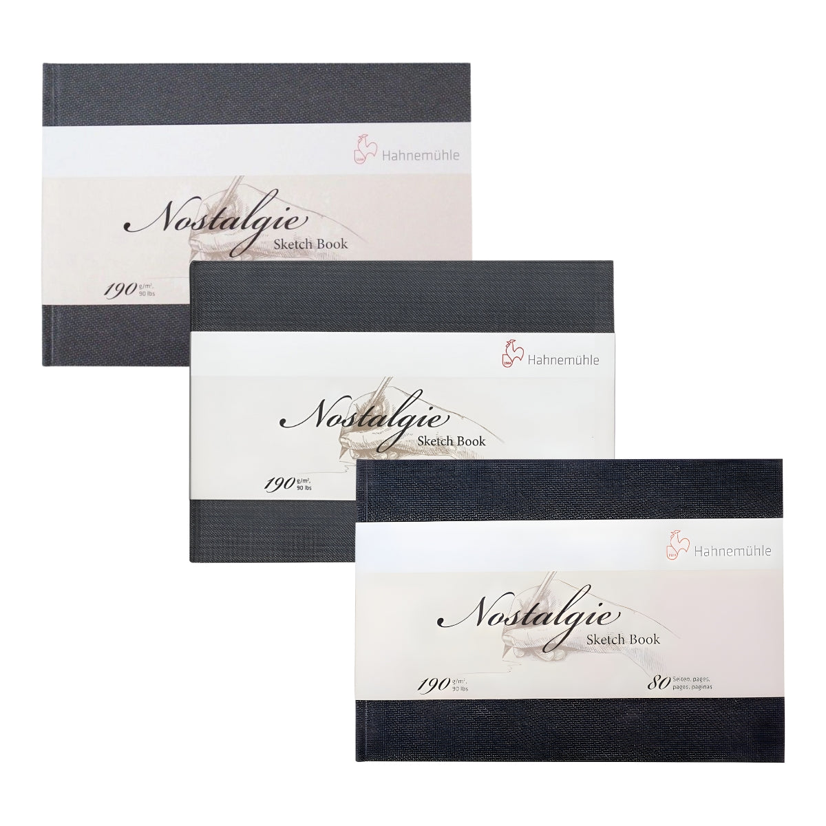 Caderno de Desenho Hahnemühle Nostalgie Sketch Book 190g/m² Com 40 Folhas