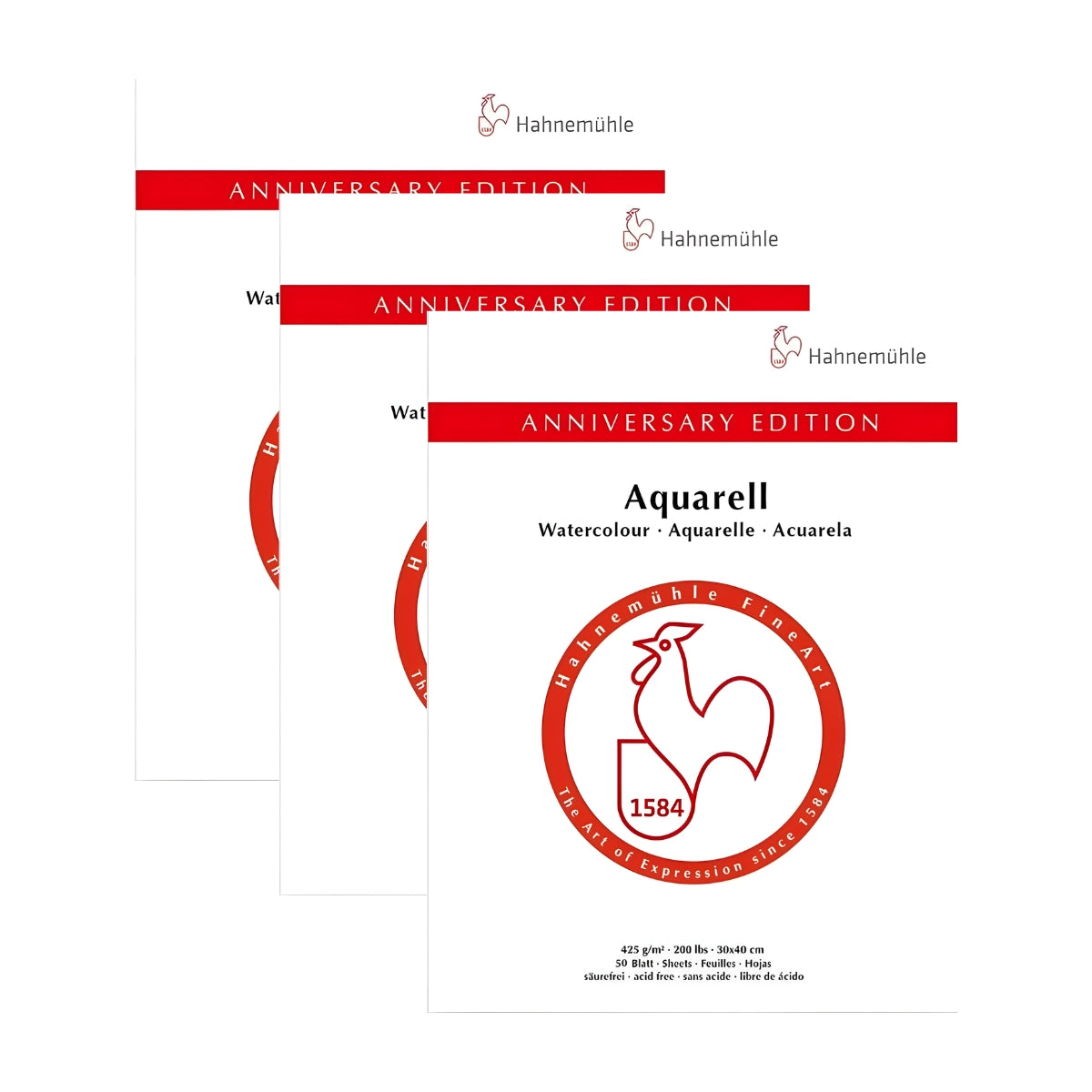 Bloco de Papel para Aquarela Hahnemühle Anniversary Pad 425g/m² 24x32cm com 15 Folhas