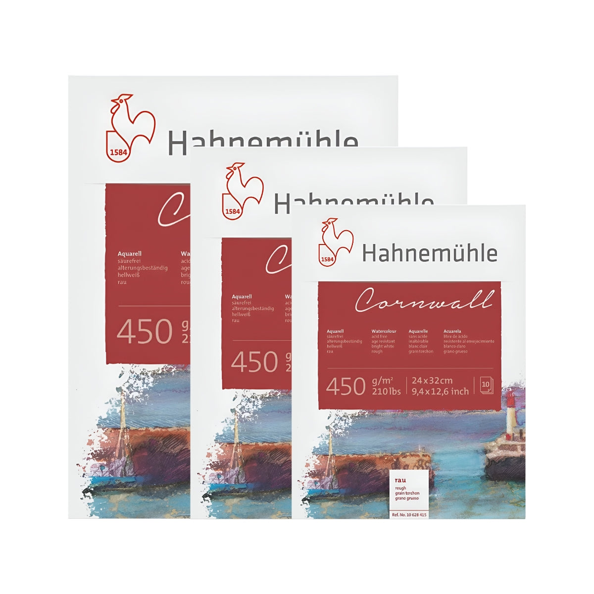 Bloco de Papel para Aquarela Hahnemühle 300g/m² Textura Rugosa com 10 Folhas
