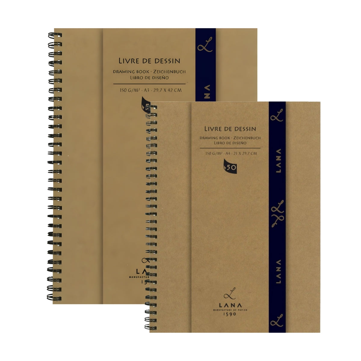 Caderno de Desenho Hahnemühle Lana Livre de Dessin 150g/m² com 50 Folhas