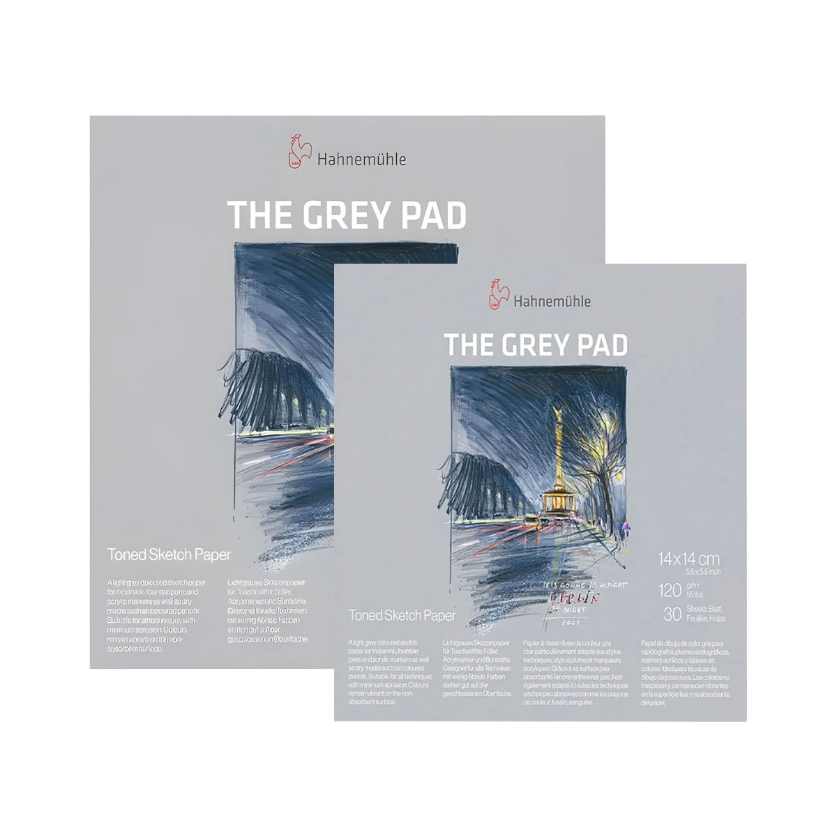 Bloco de Desenho Hahnemühle The Grey Pad 120g/m² com 30 Folhas
