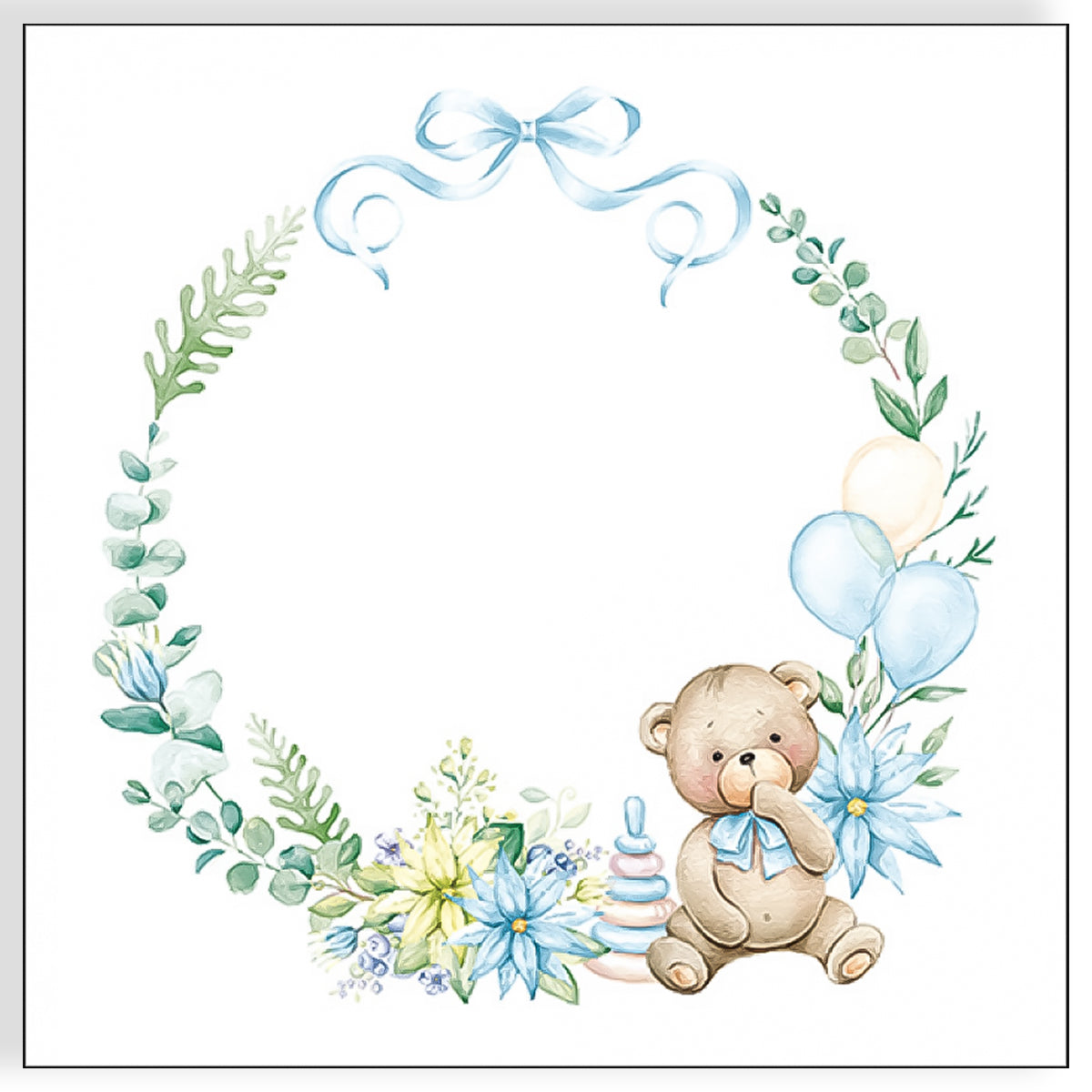 Guardanapo para Decoupage Ambiente 33x33cm com 2 Unidades - Guirlanda de Nascimento Azul