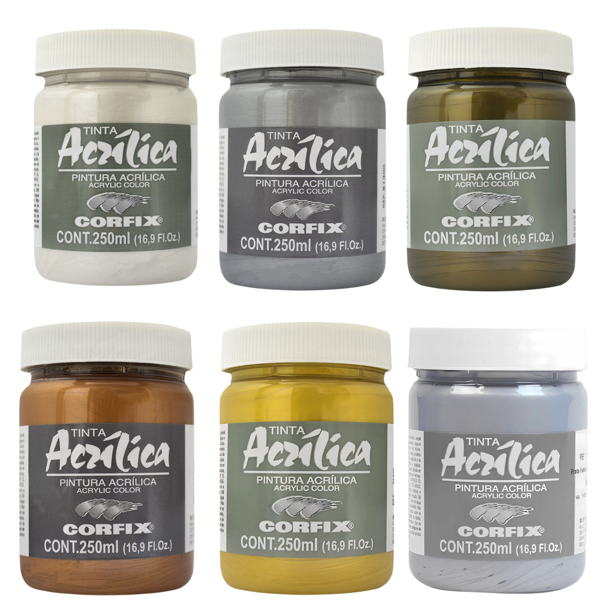 Tinta Acrílica Corfix 250ml Metálica Cores