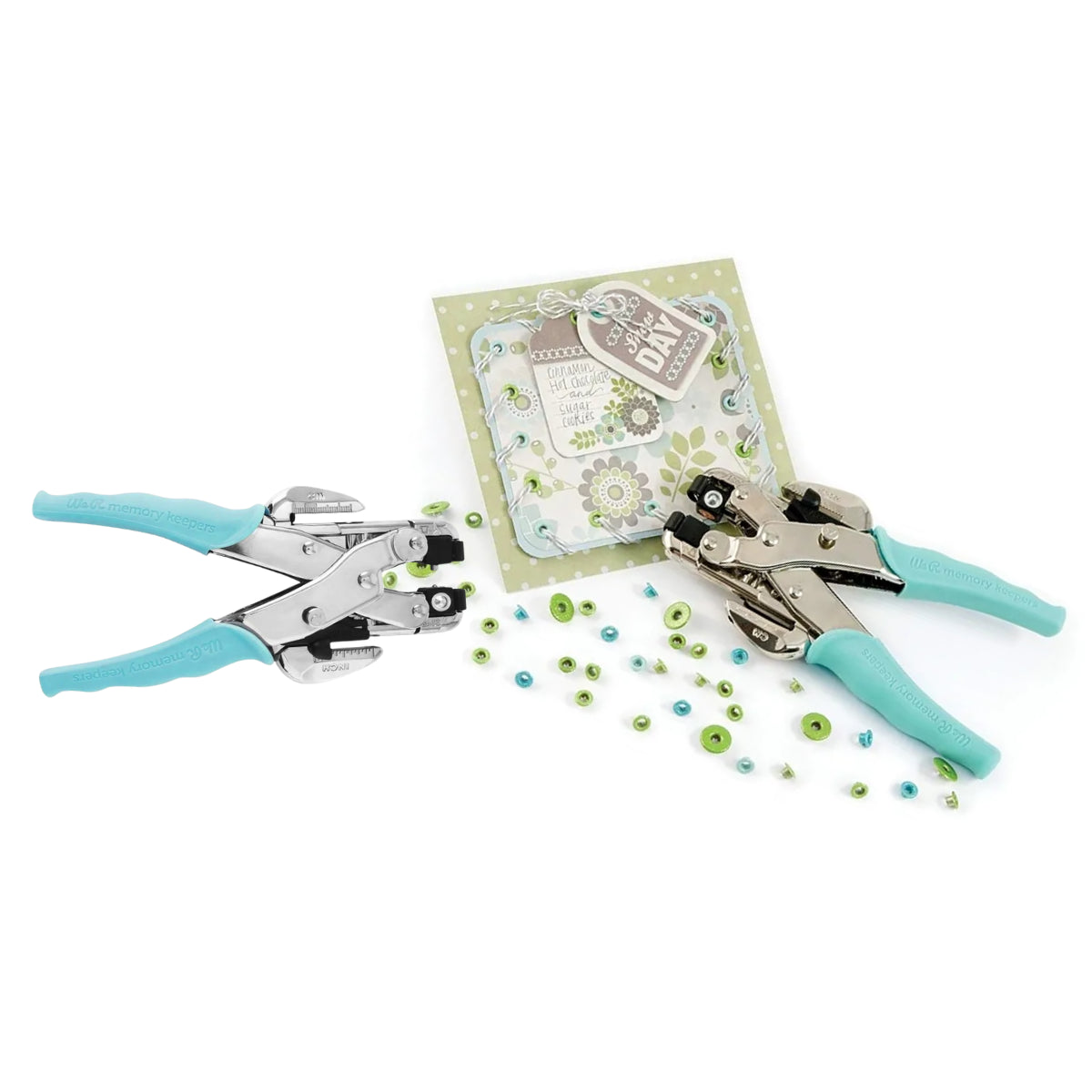 Kit Encadernadora The Cinch Furo Quadrado + Crop A Dile Ilhos We R 