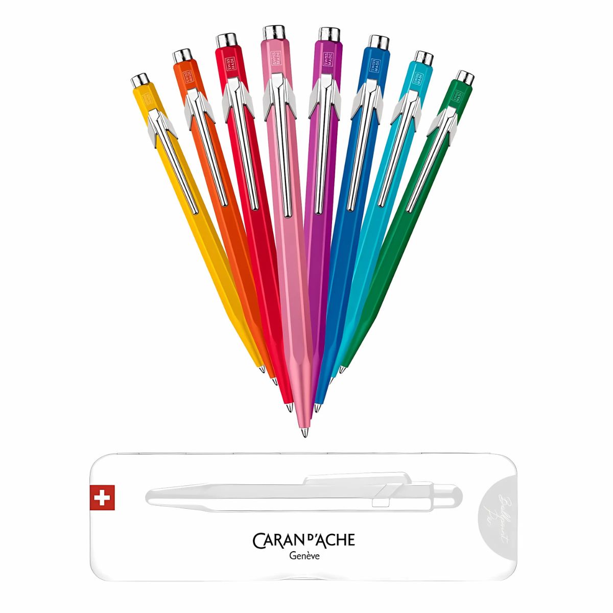 Caneta Esferográfica 849 Caran d'Ache Colormat-X Com Estojo de Lata