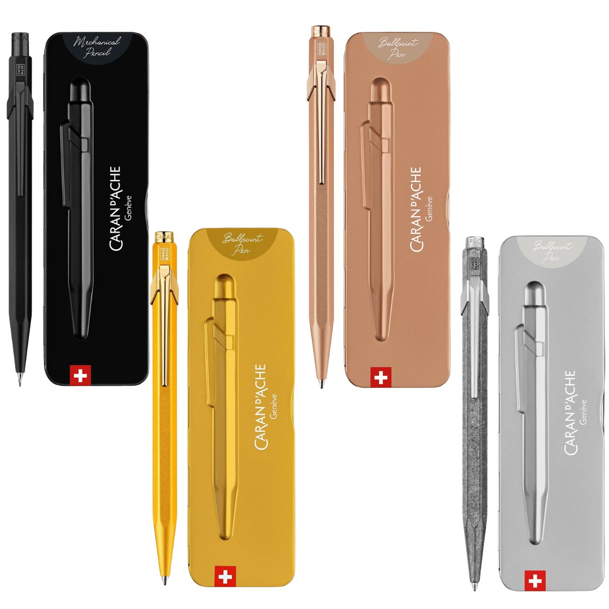 Caneta Esferográfica 849 Caran d'Ache Premium Com Estojo de Lata