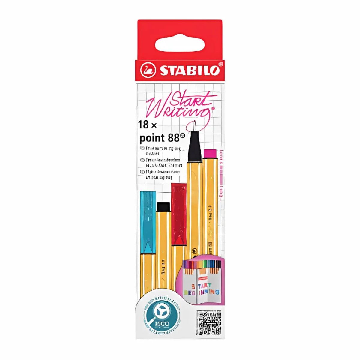 Estojo de Caneta Stabilo Point 88 0.4Mm com 18 Cores