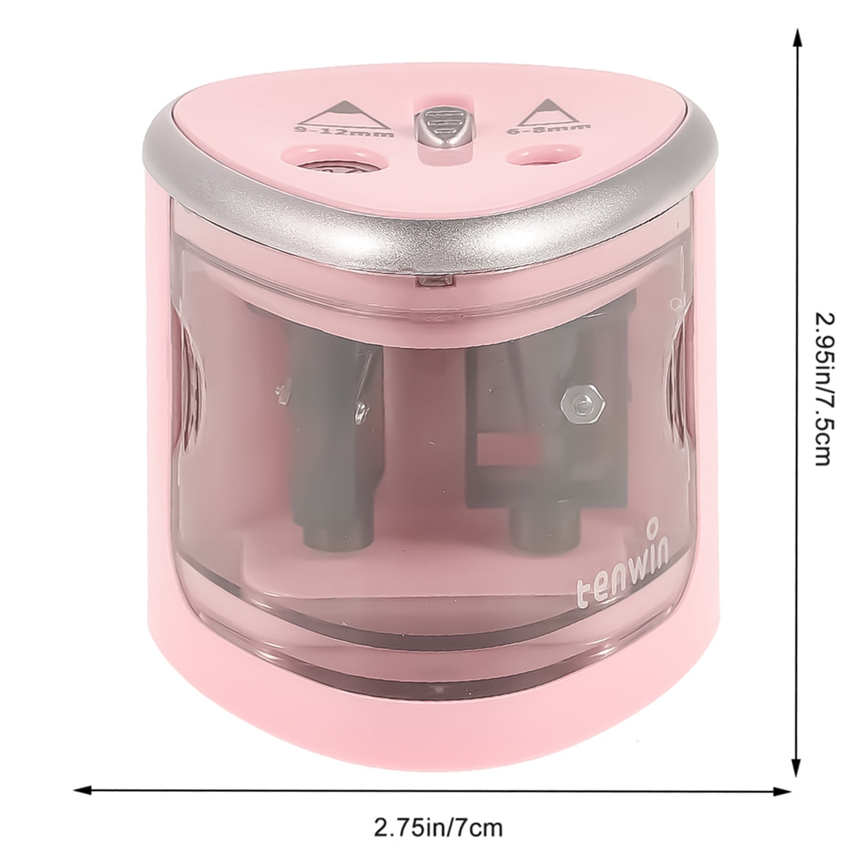 Apontador Eletrico Furo Tenwin 2 Furos para Lapis Comum e Jumbo - Rosa