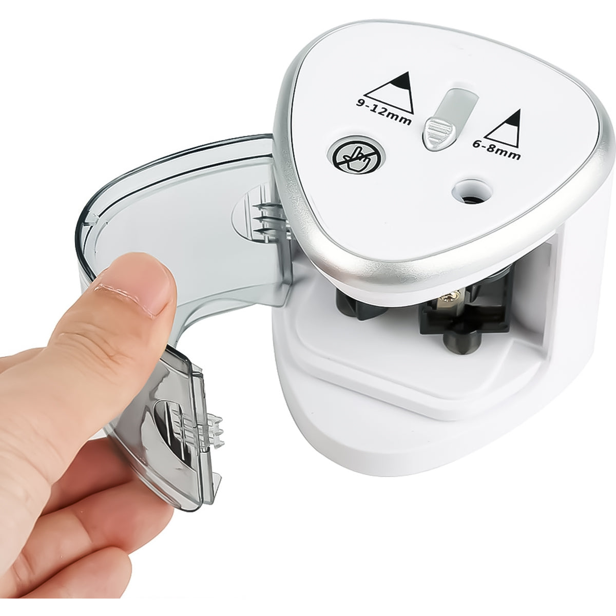 Apontador Eletrico Furo Tenwin 2 Furos para Lapis Comum e Jumbo - Branco