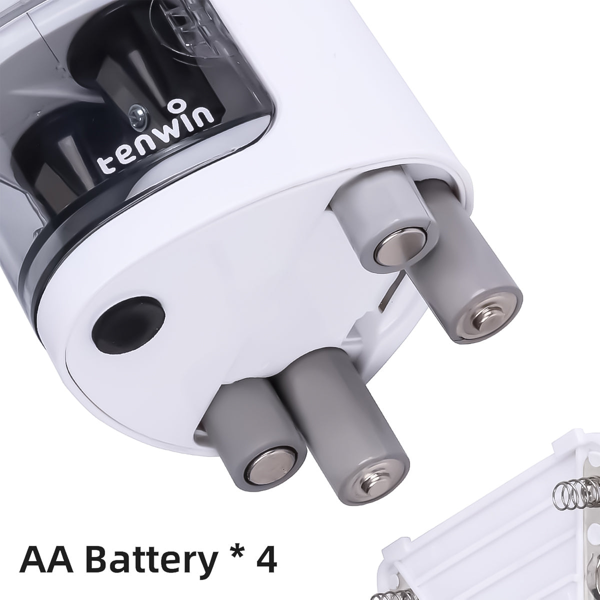 Apontador Eletrico Furo Tenwin 2 Furos para Lapis Comum e Jumbo - Branco