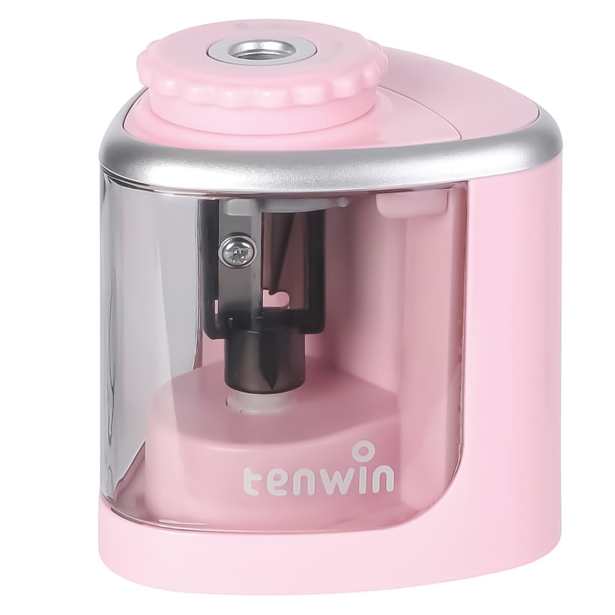 Apontador Eletrico Portátil Comum Furo Tenwin para Lapis - Rosa