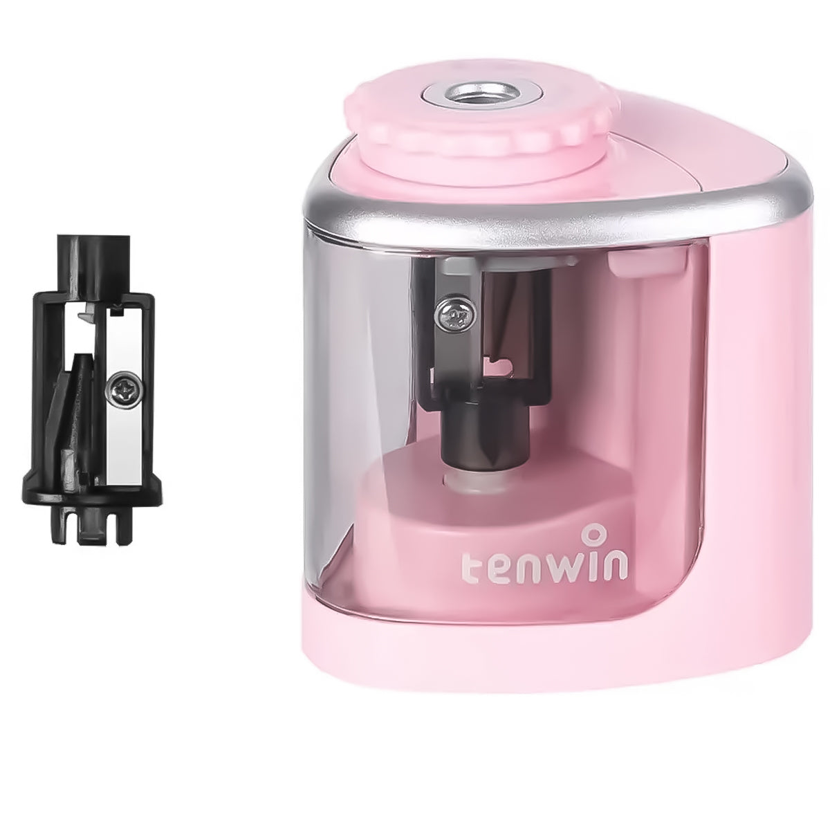 Apontador Eletrico Portátil Comum Furo Tenwin para Lapis - Rosa