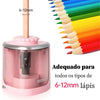 Apontador Eletrico Portátil Comum Furo Tenwin para Lapis - Rosa