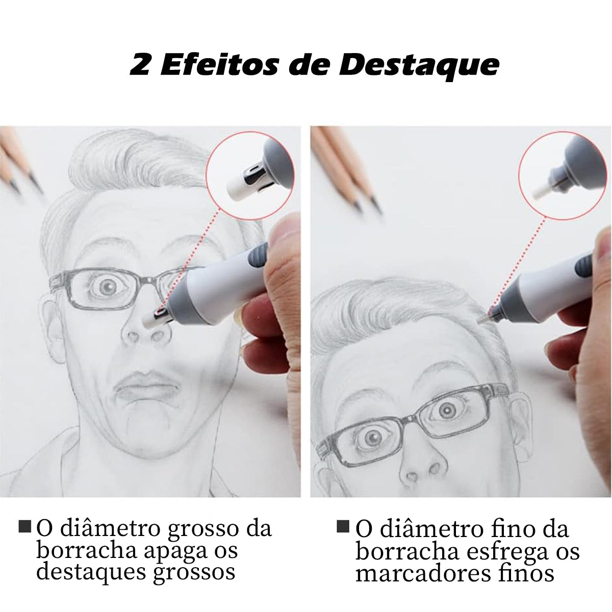 Kit De Borracha Elétrica Automático Escolar Desenho Pintura