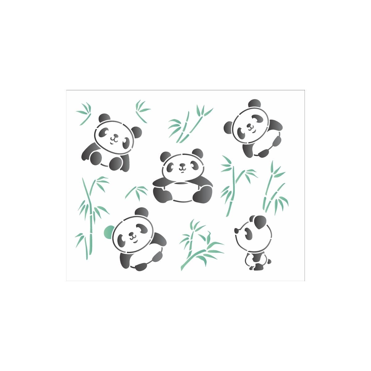 Stencil Opa 20x25cm - Infantil Pandas - 3411