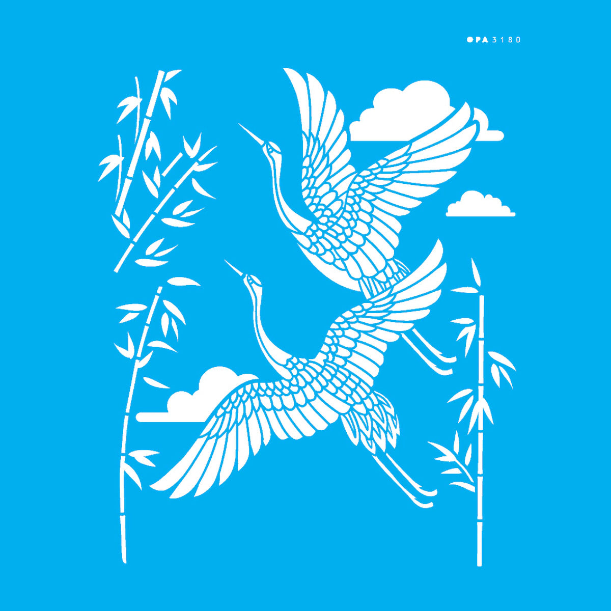 Stencil Oriental Tsuru 20x25cm para Pintura Decorativa e Artesanato 3180 - Opa