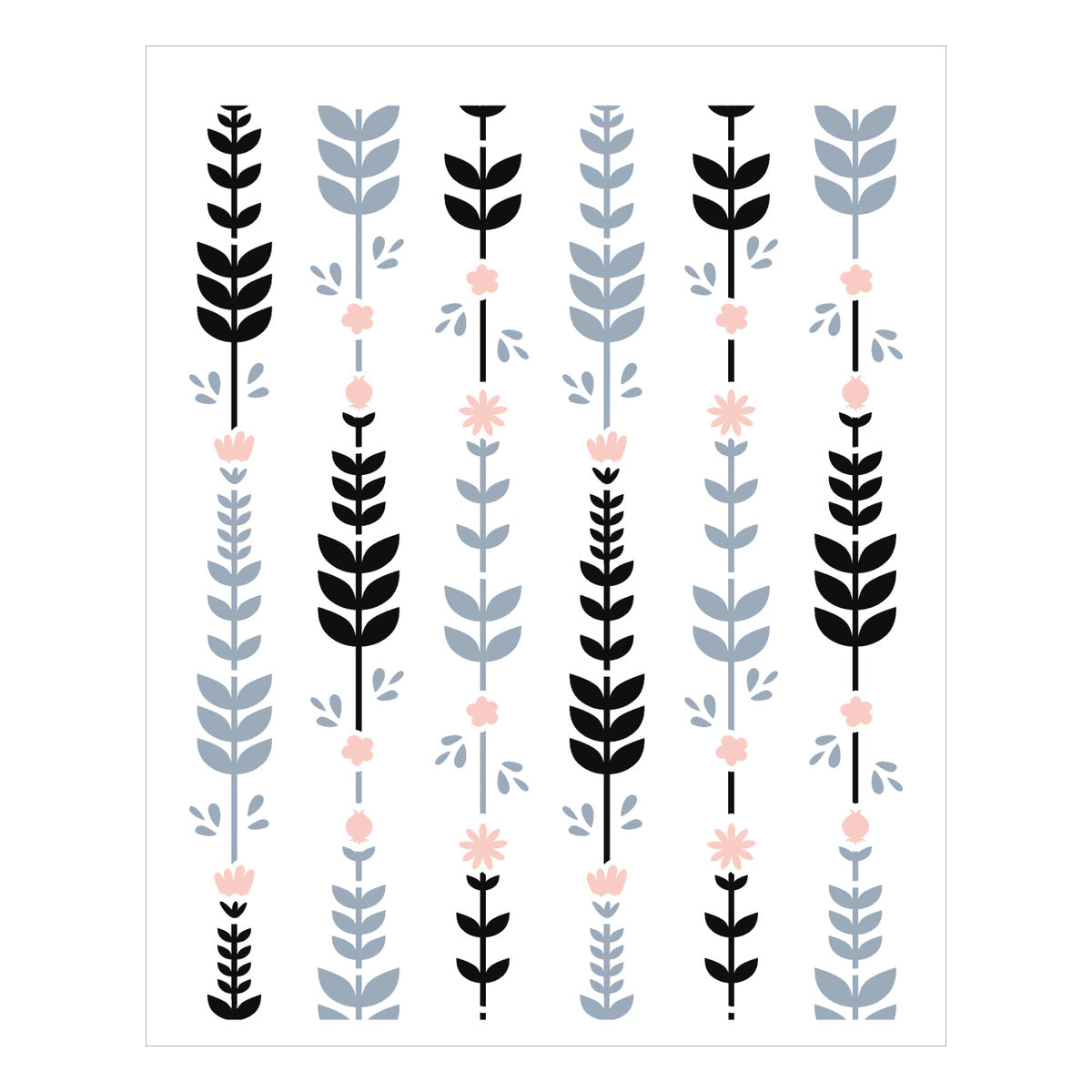 Stencil Estamparia Ramos Escandinavos 20x25cm para Pintura Decorativa e Artesanato 3172 - Opa