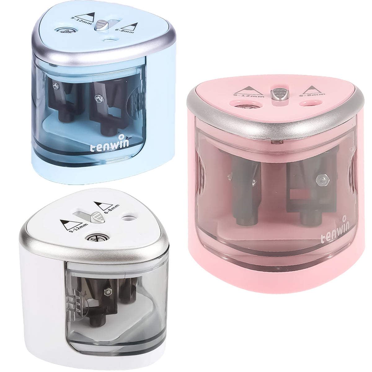 Apontador Eletrico Furo Tenwin 2 Furos para Lapis Comum e Jumbo 