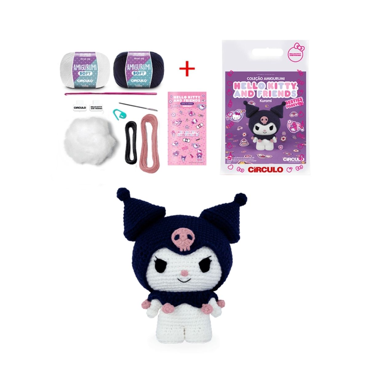 Kit Amigurumi Hello Kitty Kuromi - Círculo