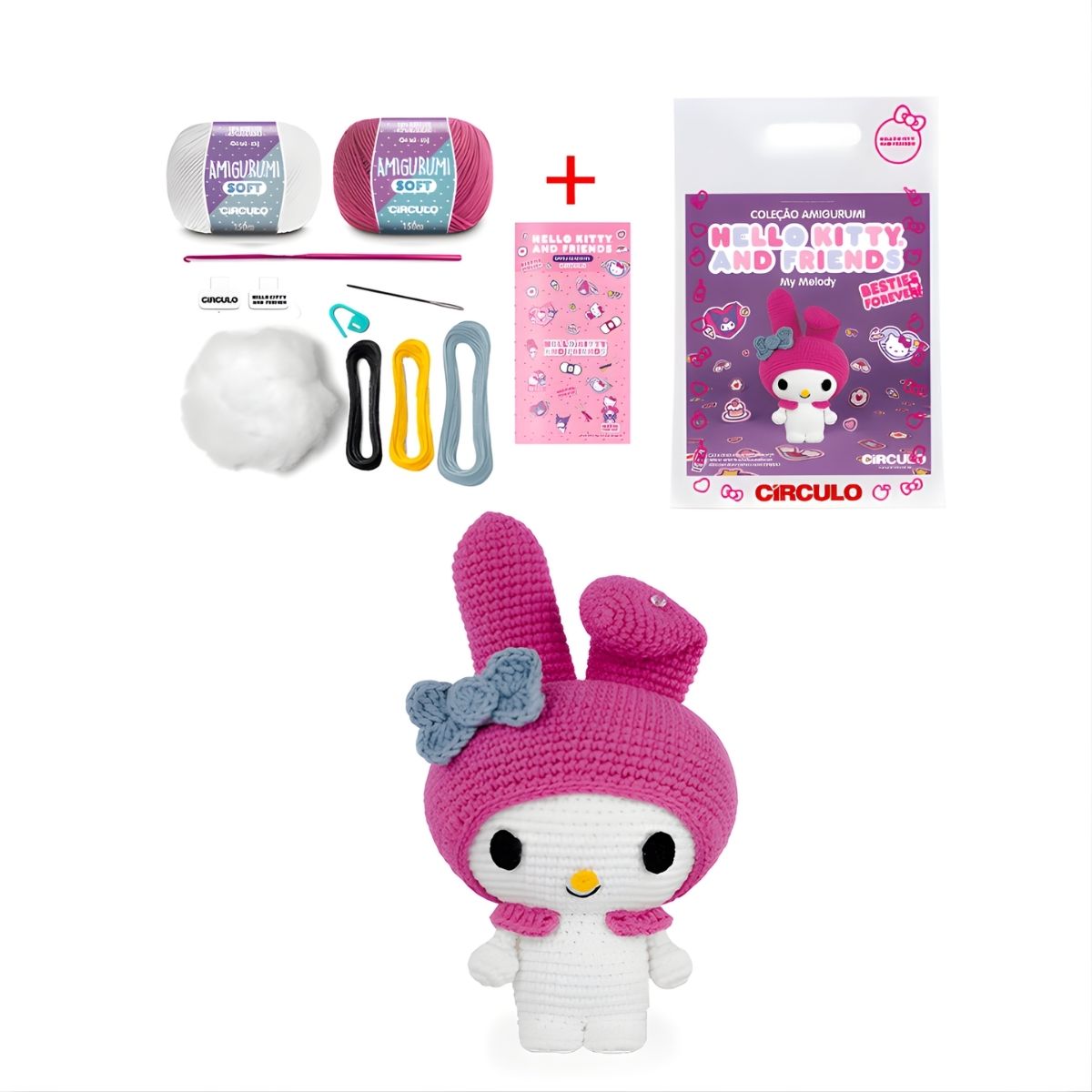 Kit Amigurumi Hello Kitty My Melody - Círculo