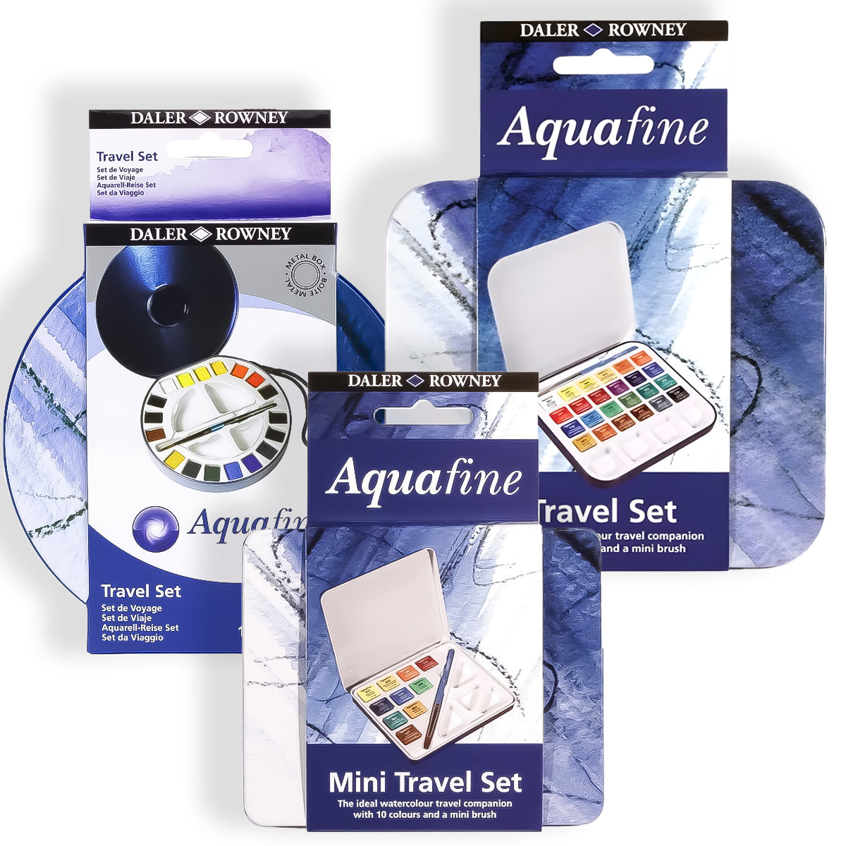 Estojo de Lata com Tinta Aquarela Pastilha Daler & Rowney Aquafine