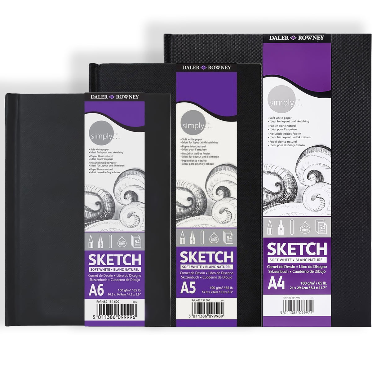 Caderno Simply Daler & Rowney Pocket Sketchbook 100 g/m² Com 54 Folhas
