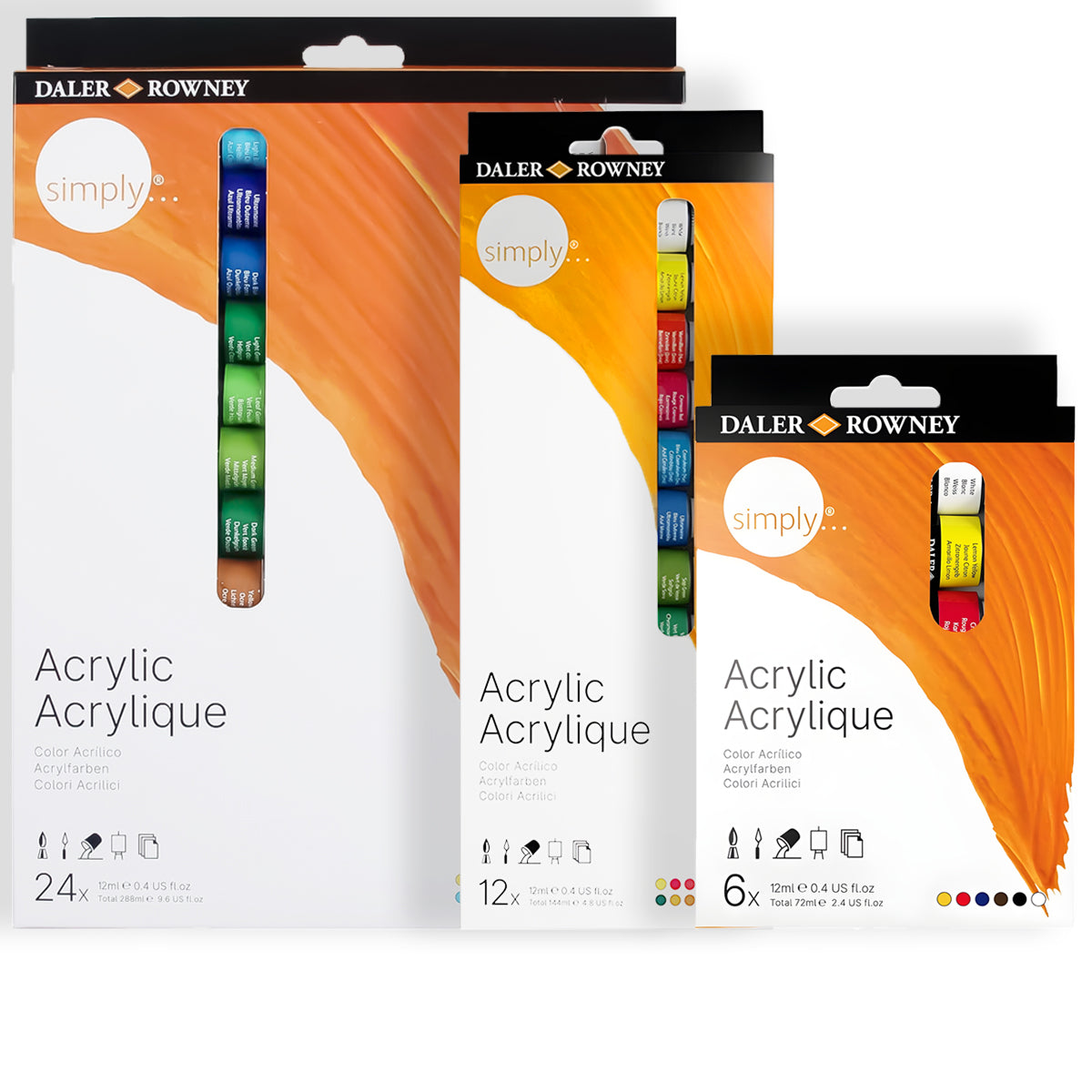 Estojo de Tinta Acrilica Simply Daler & Rowney 12ml