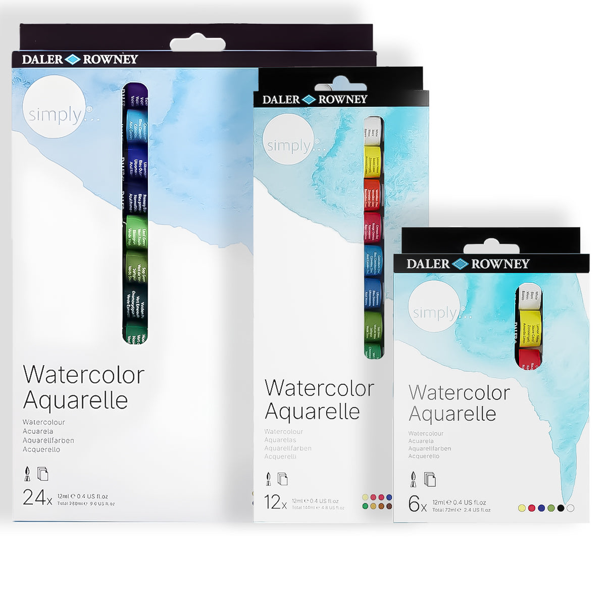 Estojo de Tinta Aquarela Simply Daler & Rowney 12ml
