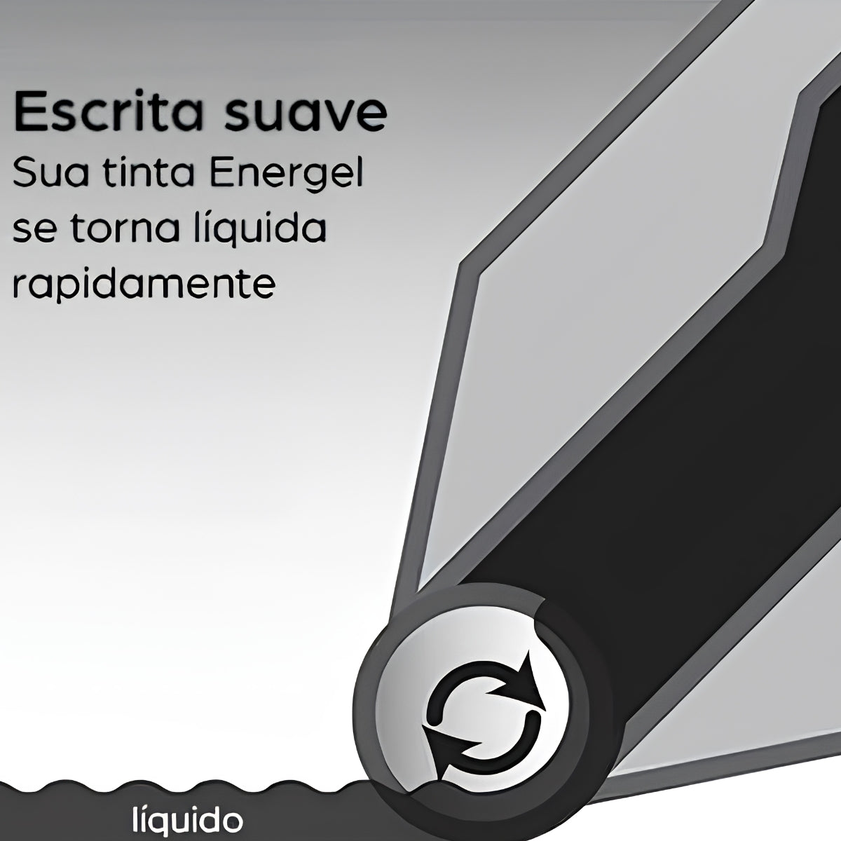 Caneta Gel Energel 3 0,5mm com 3 Cores - Preto - Pentel