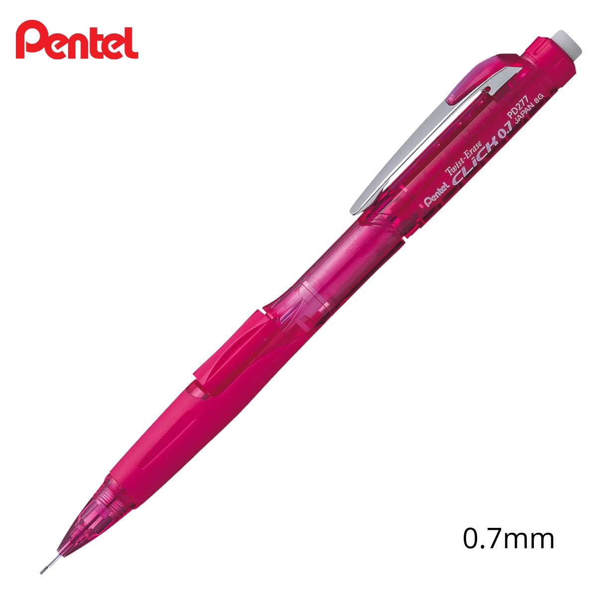 Lapiseira Twist - Erase Click 0,7mm Rosa - Pentel