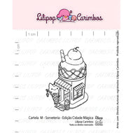 Kit Carimbos Decorativos M Sorveteria para Artesanato e Scrapbook - Lilipop