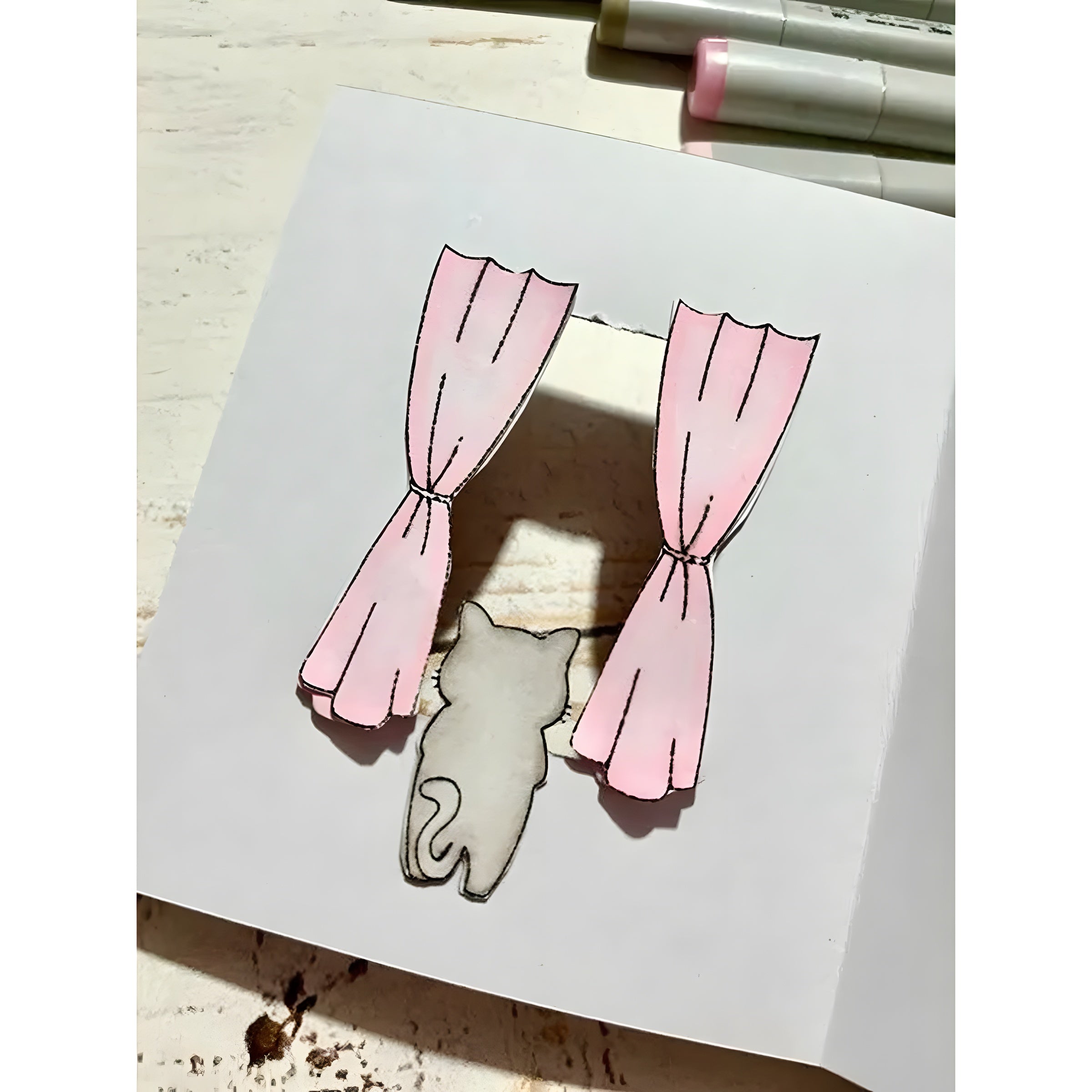 Mini Carimbo Decorativo Gatinho 3 Scrapbook - Lilipop