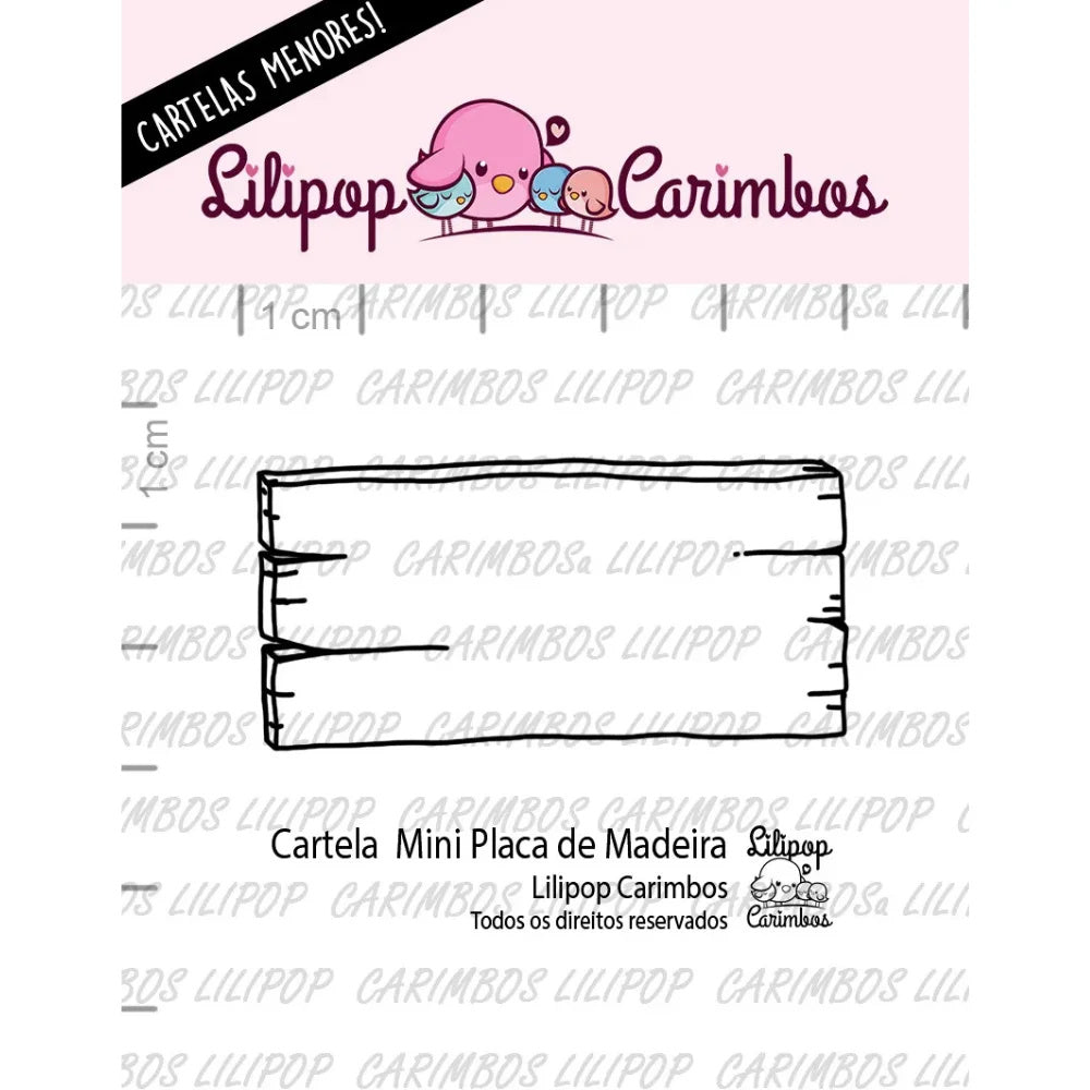 Cartela de Carimbos Placa de Madeira em Fotopolímero para Artesanato e Scrapbook - Lilipop