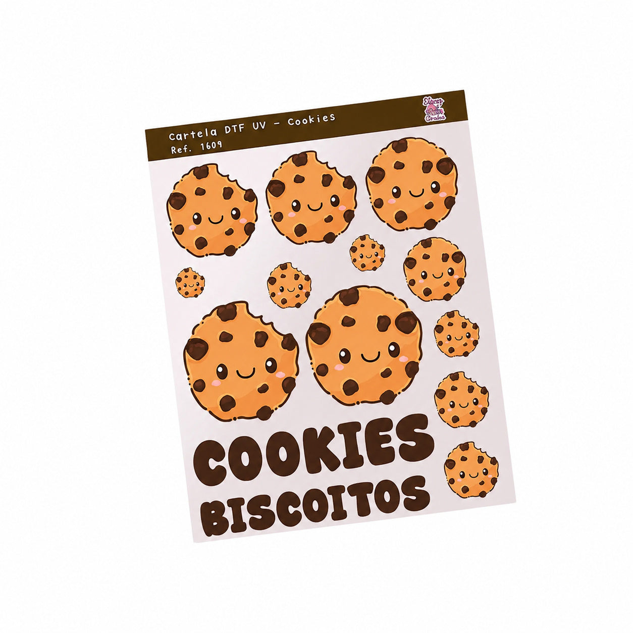 Cartela de Adesivo Dtf Uv Cookie para Artesanato e Personalização - Lilipop