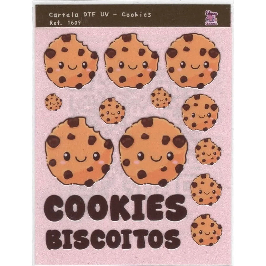 Cartela de Adesivo Dtf Uv Cookie para Artesanato e Personalização - Lilipop