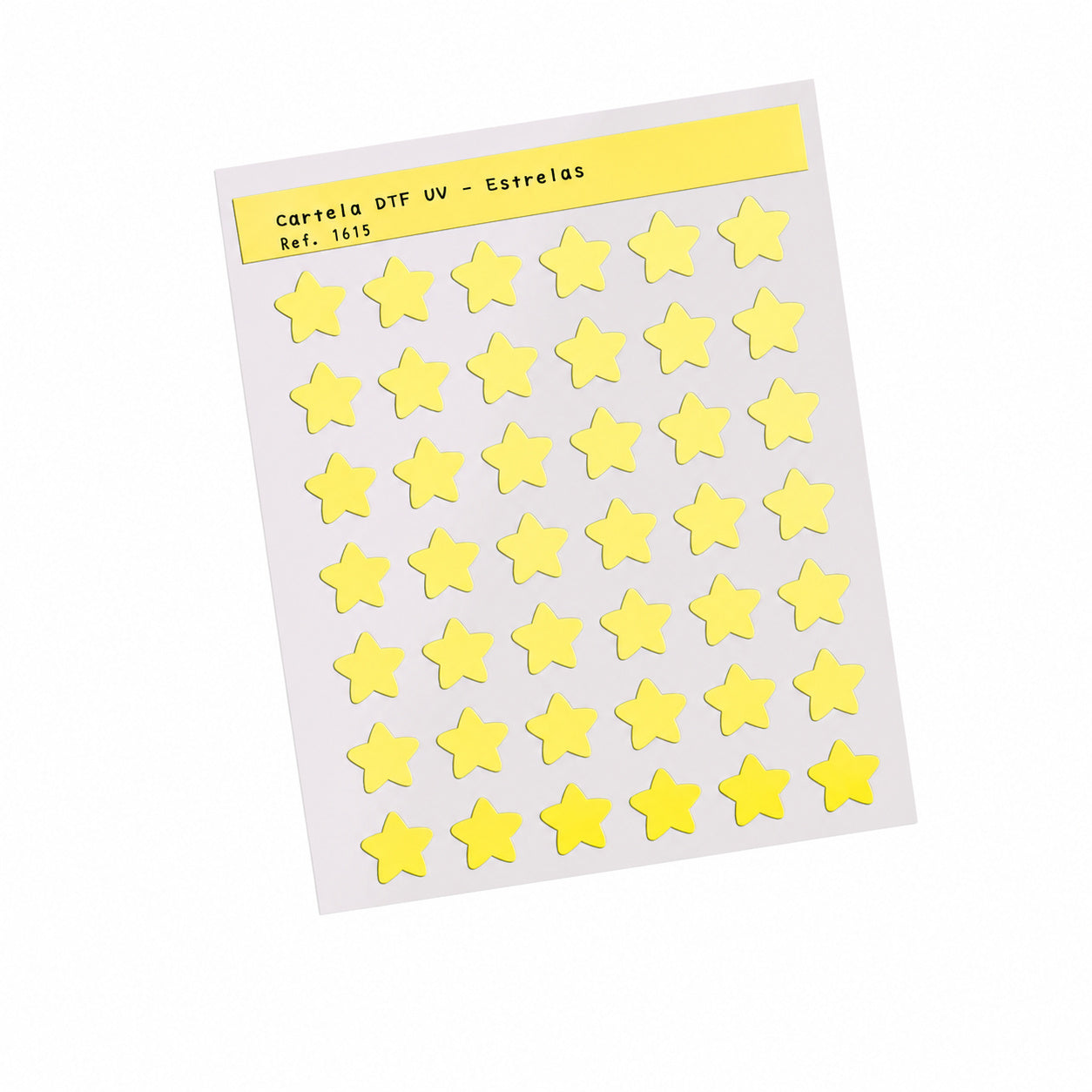 Cartela de Adesivo Dtf Uv Estrela para Artesanato e Personalização - Lilipop