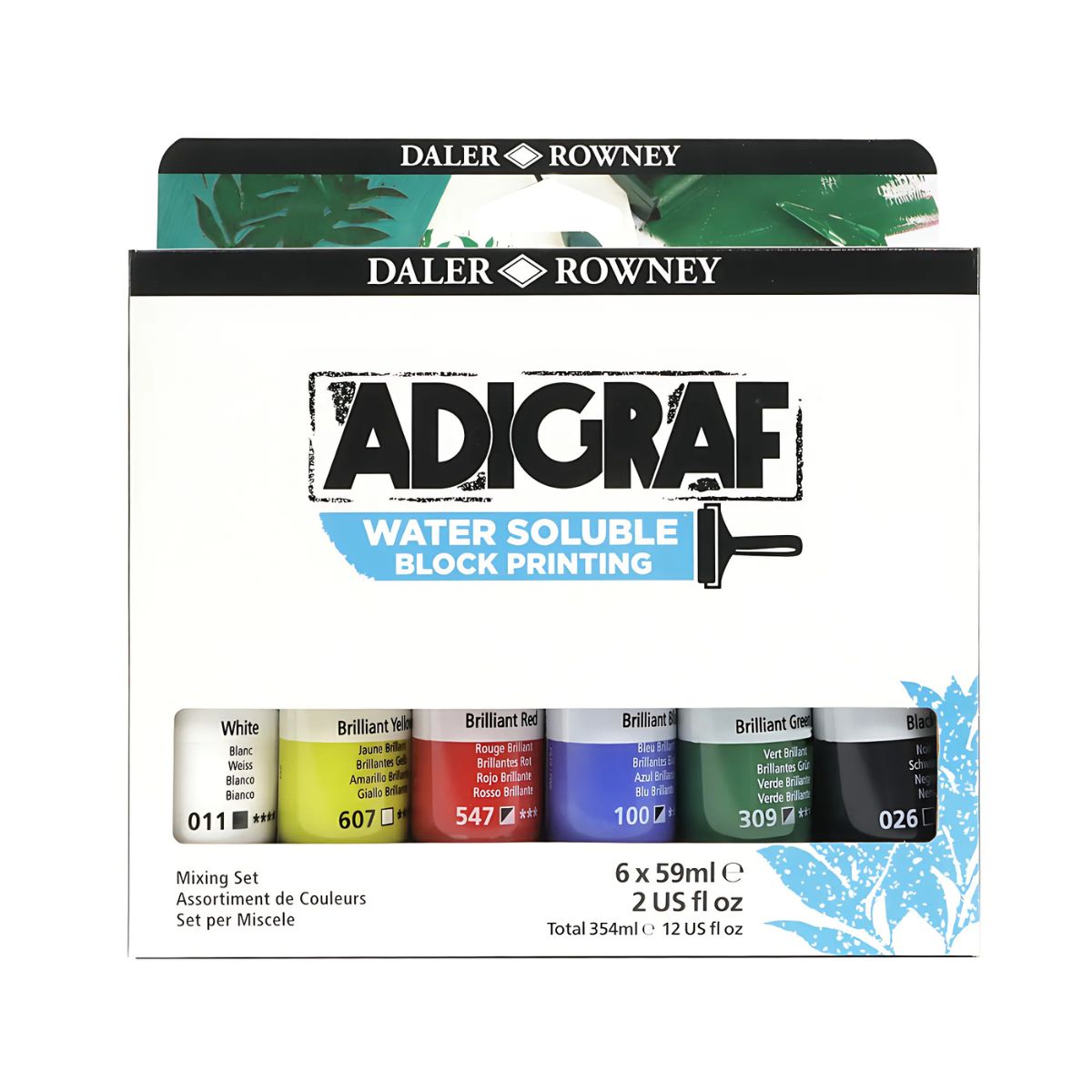 Estojo de Tinta para Linóleo Daler & Rowney Adigraf 59ml com 6 Cores