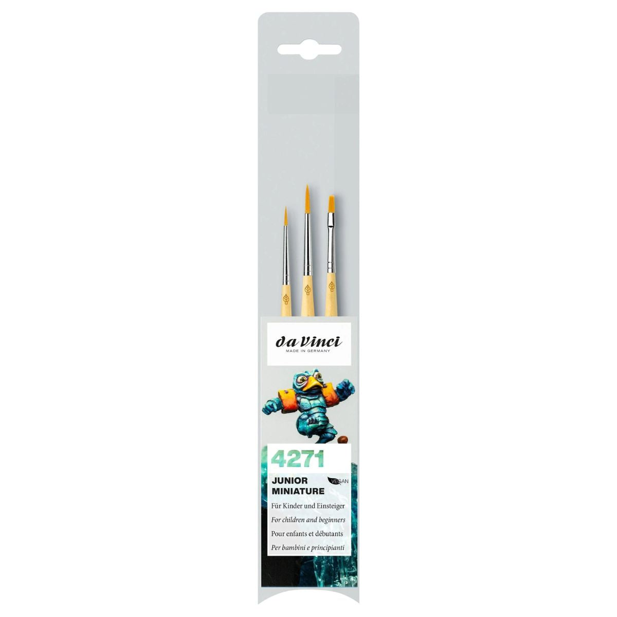 Kit de Pincel da Vinci Junior para Miniaturas com 3 Unidades