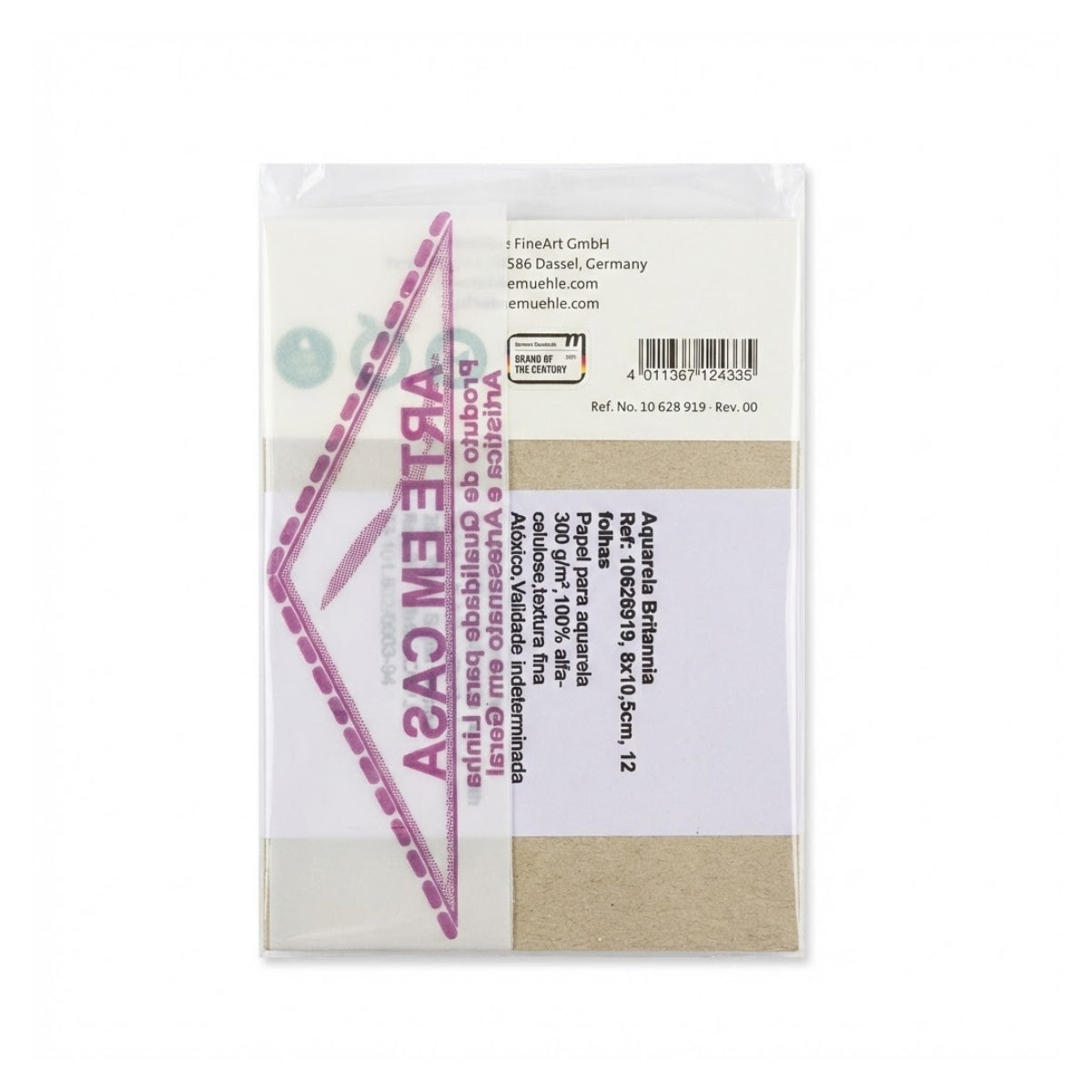 Mini Bloco Hahnemuhle Watercolour Britannia 300g/m2 Textura Fina 08x10,5cm com 12 Folhas