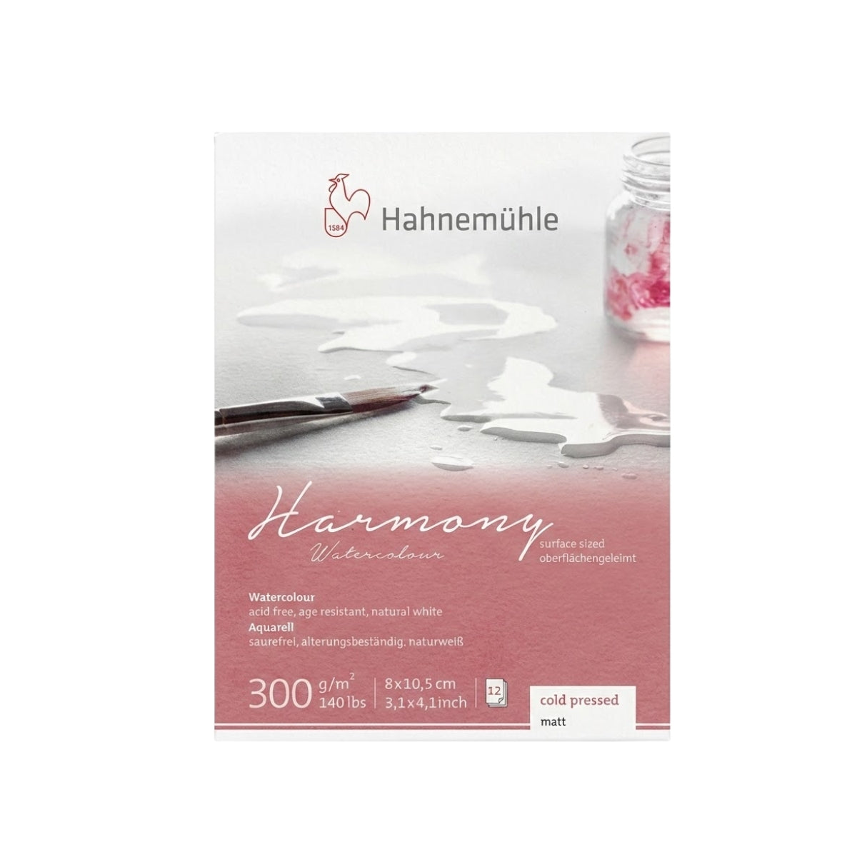 Mini Bloco Hahnemuhle Watercolour Harmony 300g/m2 Textura Fina 08x10,5cm com 12 Folhas