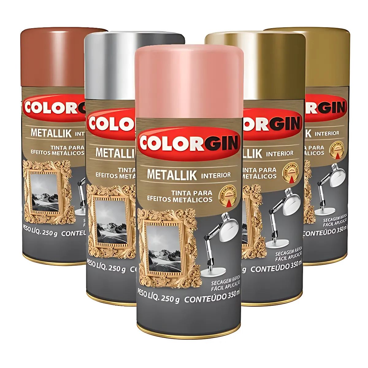Tinta Spray Colorgin Metallik 350ml