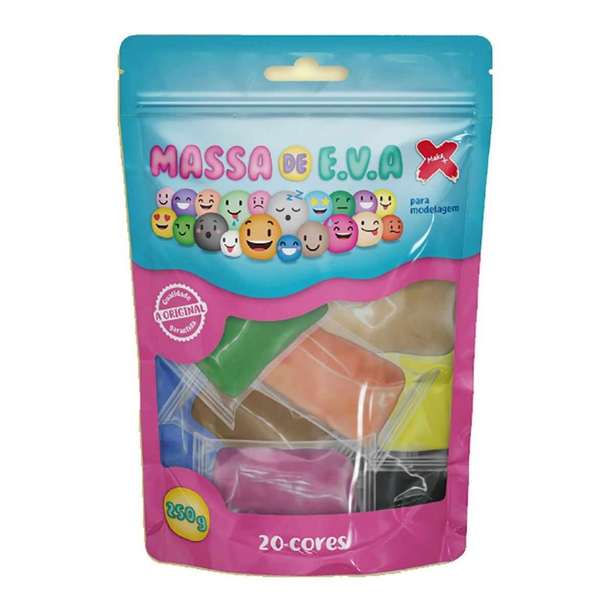 Kit Massa Eva 250g com 20 Cores - Make+